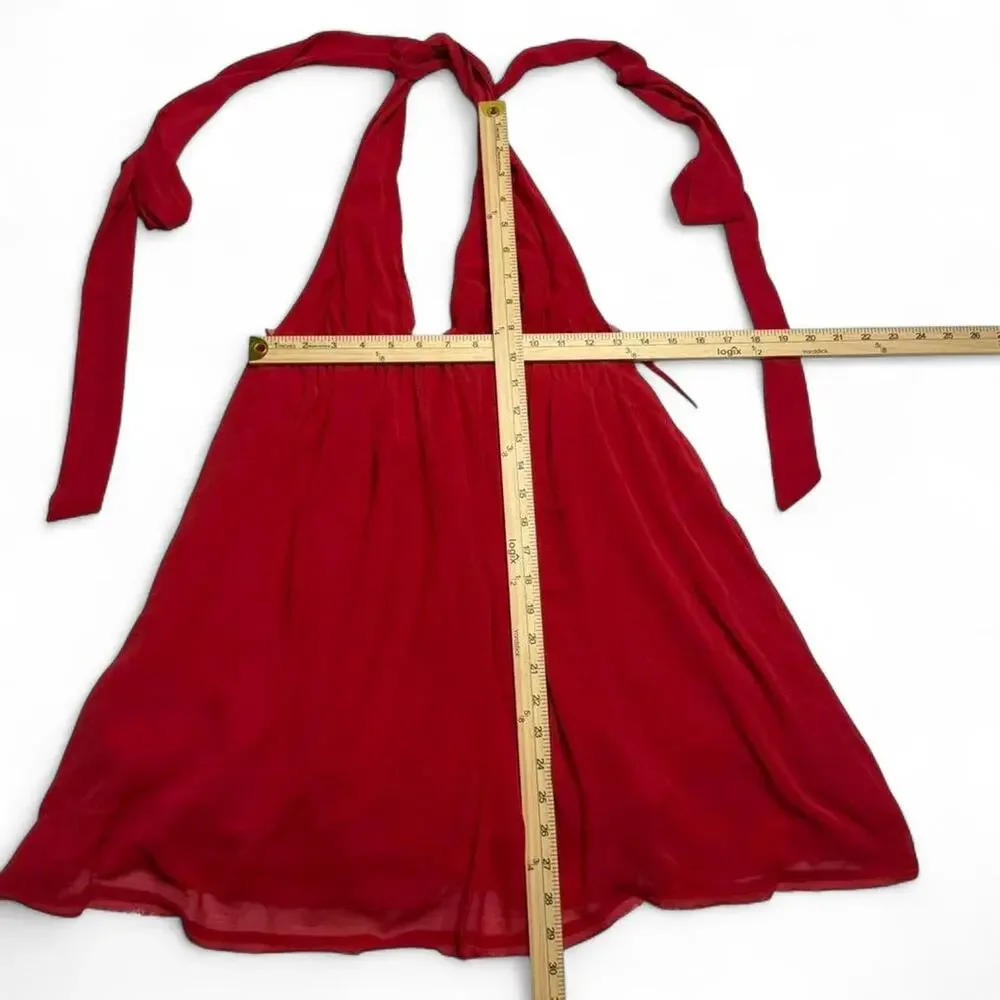 Free People ESME  Mini Red Halter Dress Size Small Party special event dress